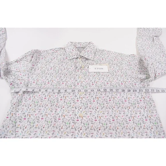 Eton NWT Dress / Sport Shirt Size 16.5 42 L Contemporary Multicolor Ice Cream